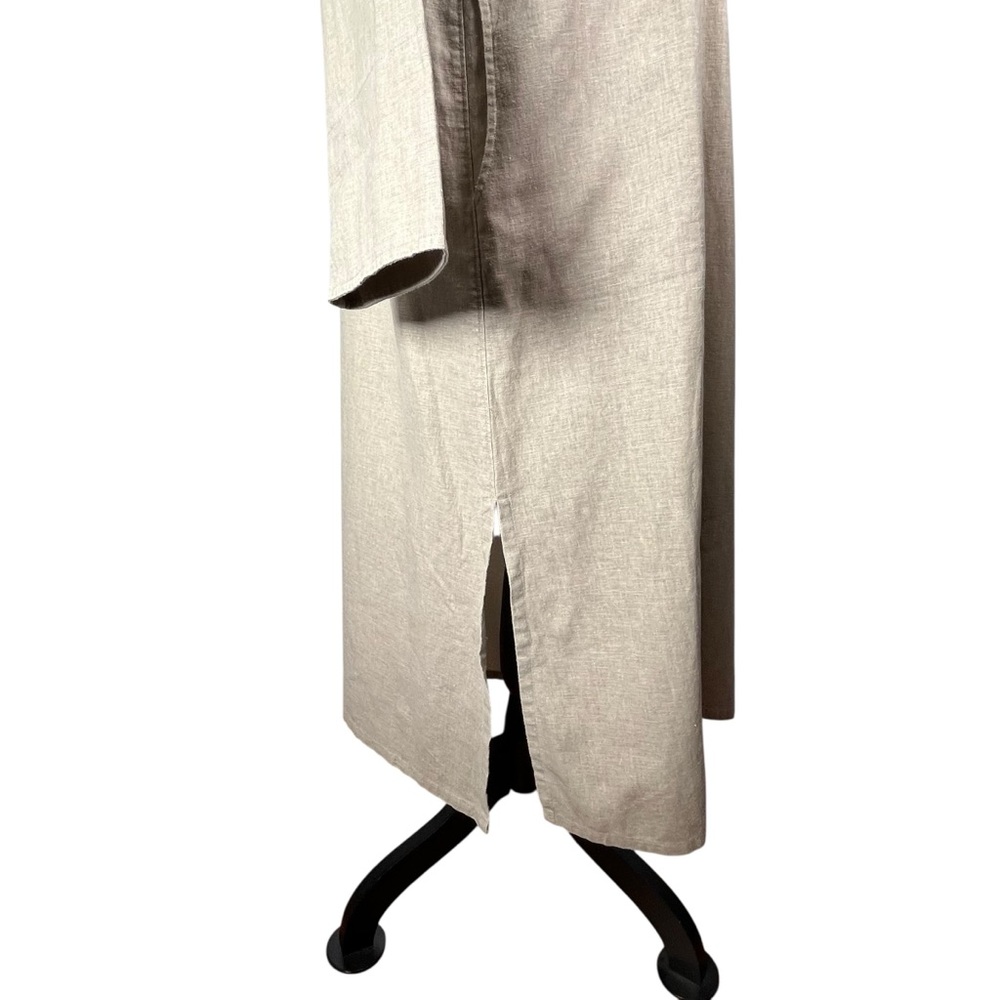 Maralyce Ferree Linen Coat Long Duster Cream Jacket Minimalist Trench Small - Picture 9 of 16